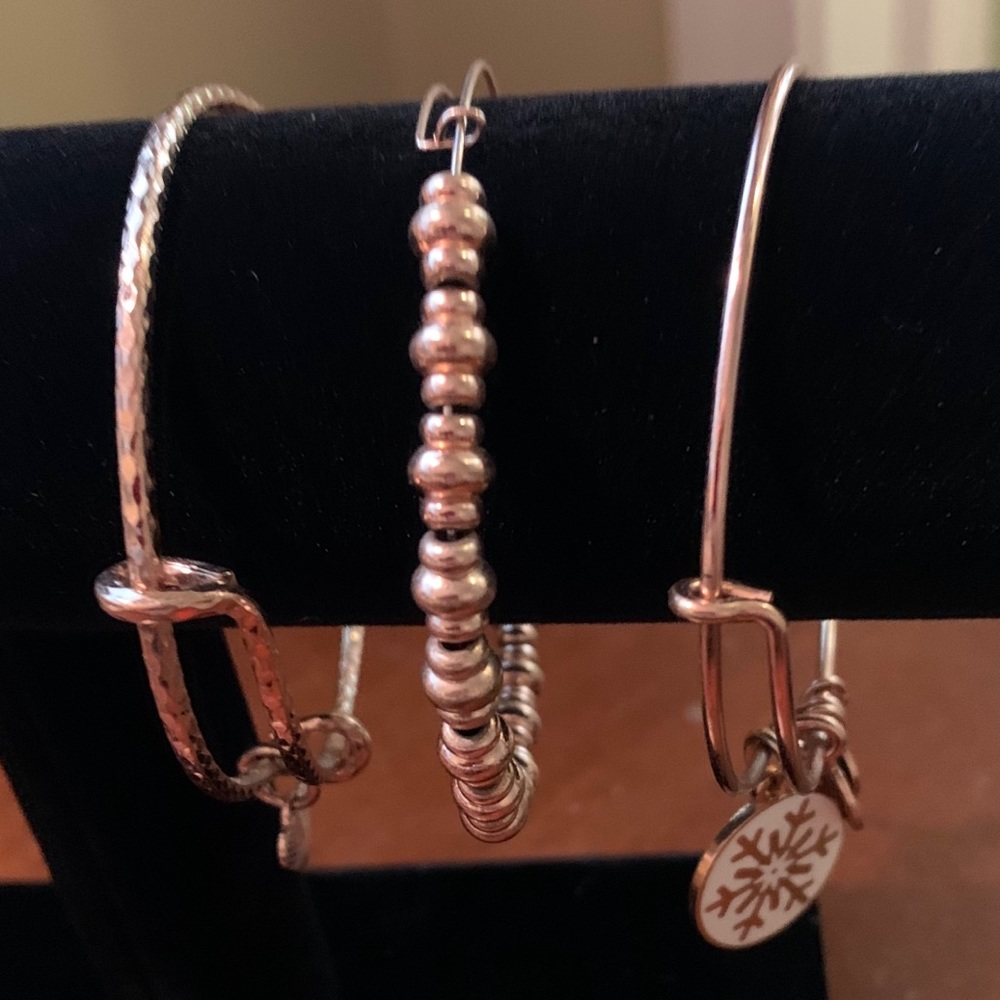Alex and Ani rose gold bracelets